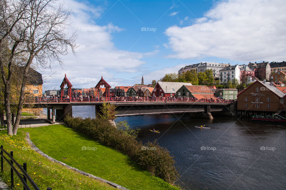 Old bridge in Trondheim, Norway