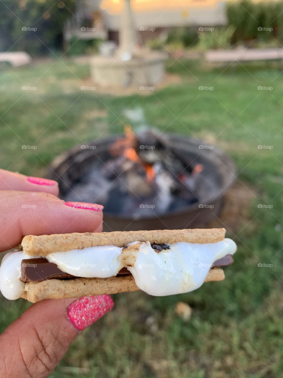 Summer campfire s’mores 