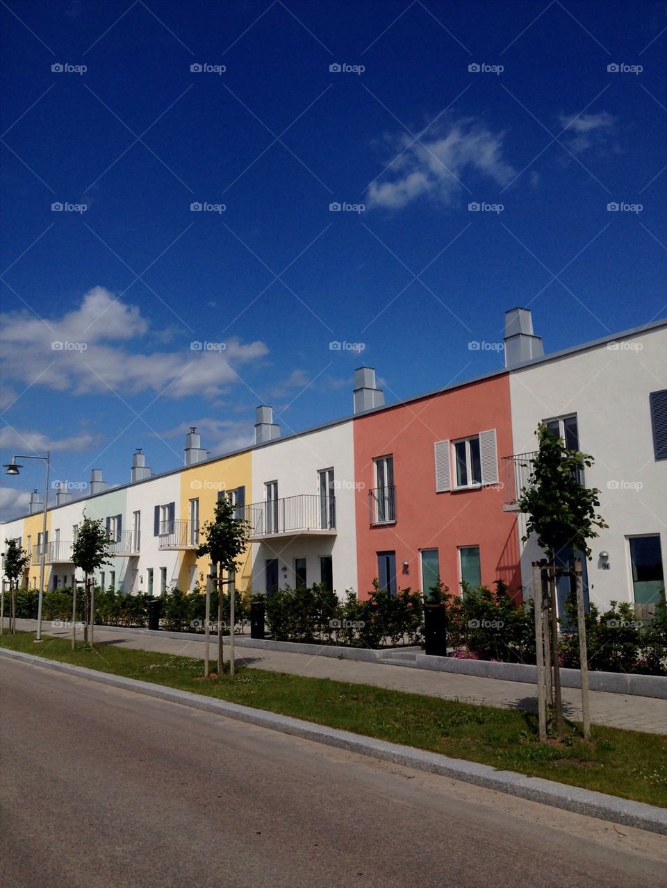 A line of houses.