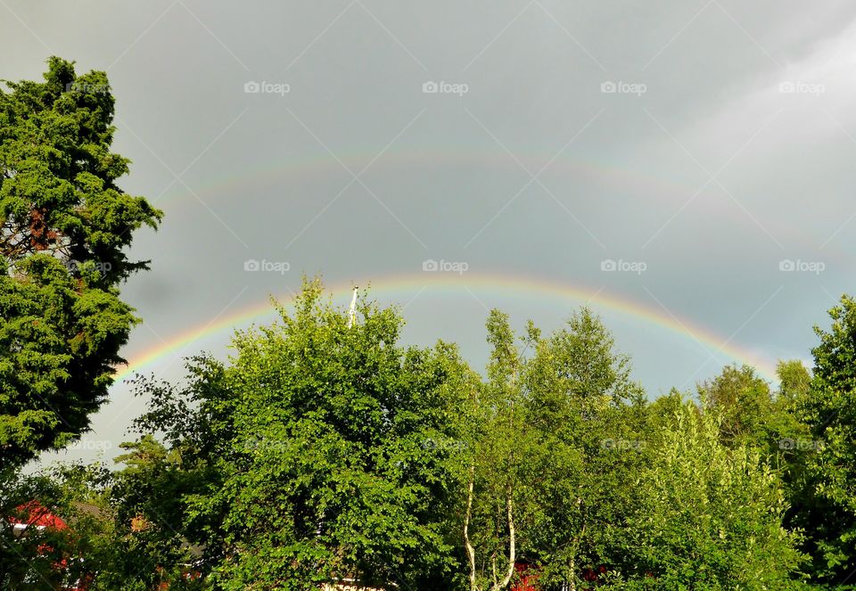 Scenic view of rainbow in sky