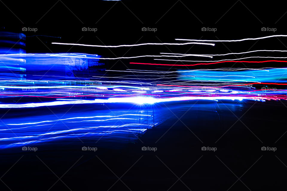 Night lights background, long exposure.