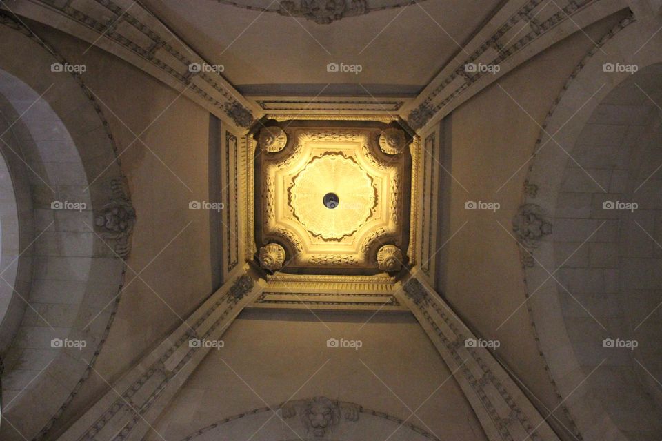 Bottom view to the beautiful ceiling 