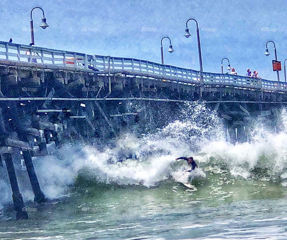 Amazing Surfer San Clemente Pier! Surf Art, Canvas Art, SurfArt, Pier Art, Office Art, Wall Decor, Beach Art!