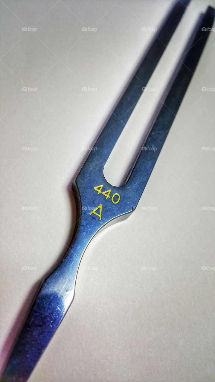 A 440 A tuning fork, for use in the music arena.