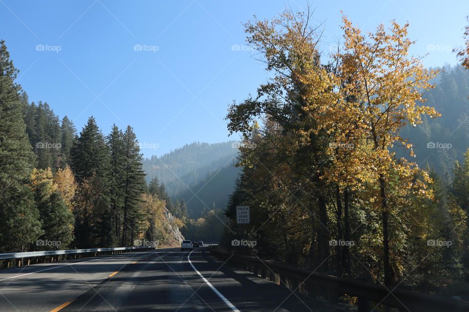 Autumn drive on the North Cascades Highway Loop