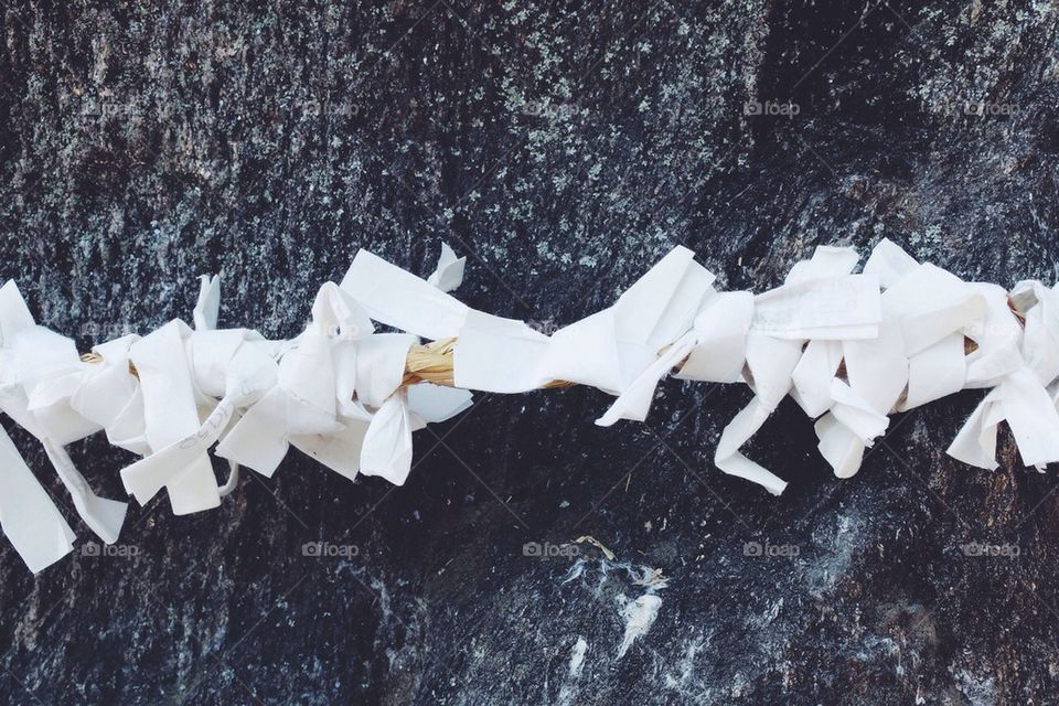 Wishes tied to a tree