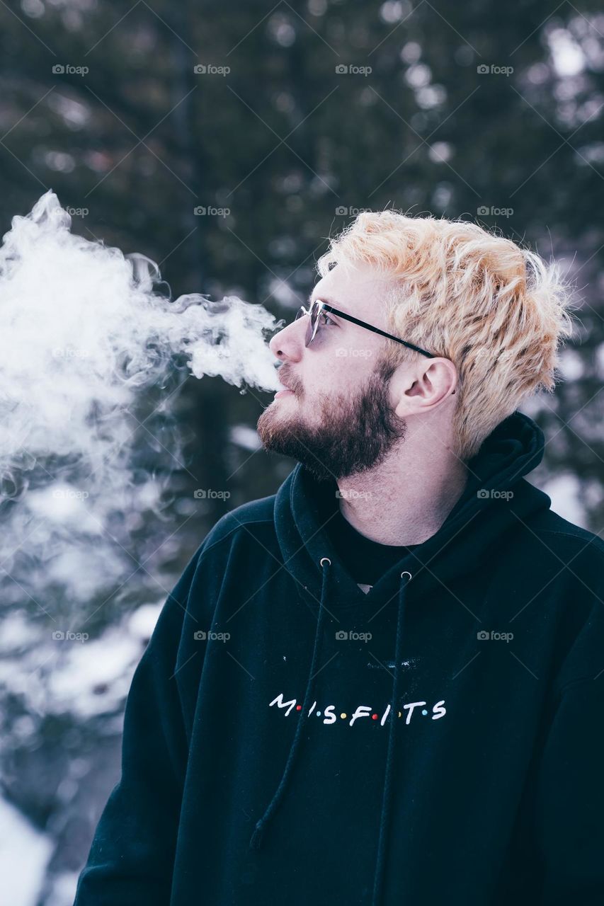 Me smoking during the winter.