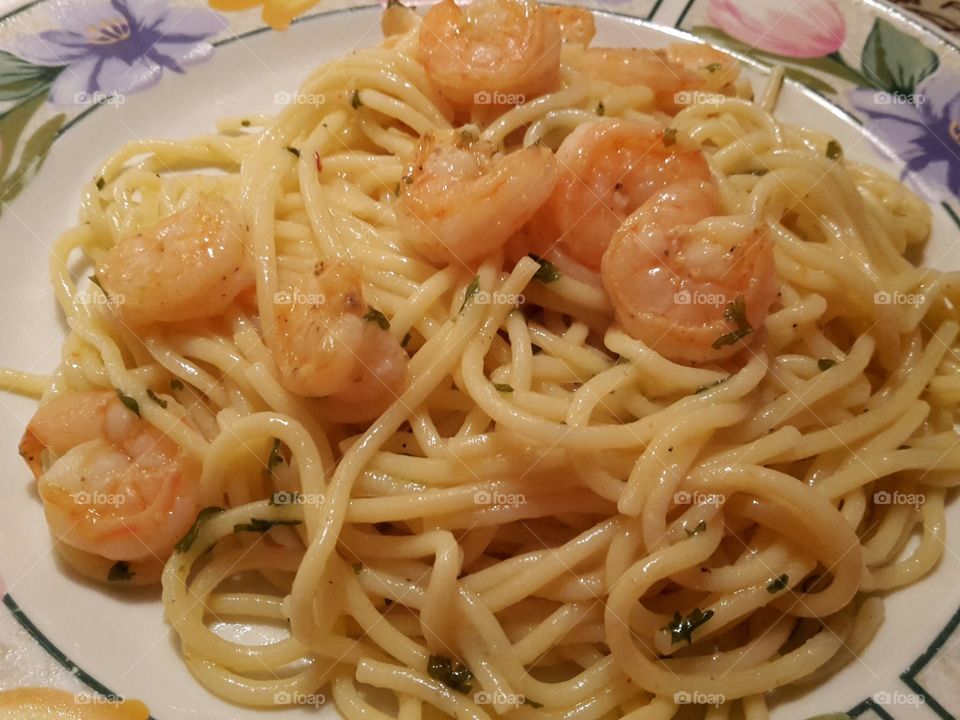pasta and shrimp
