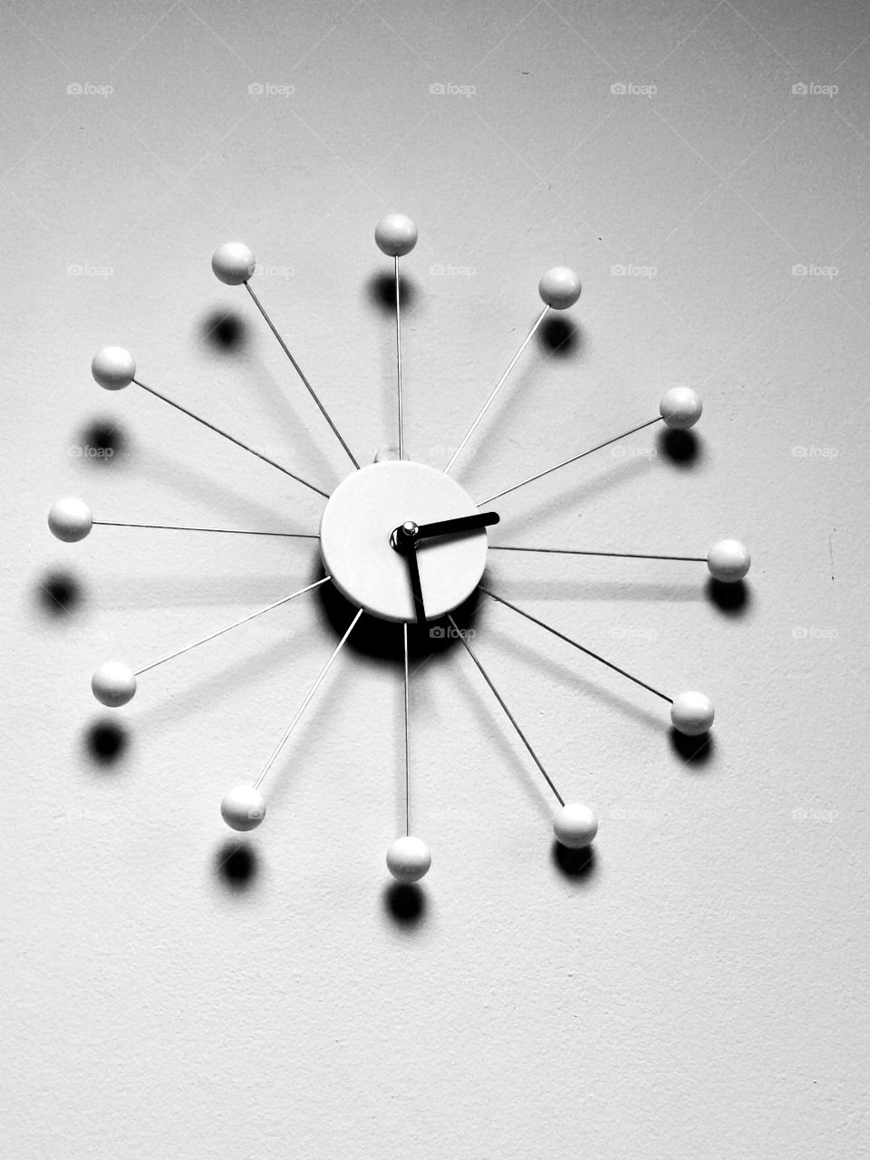 Clock on the wall.