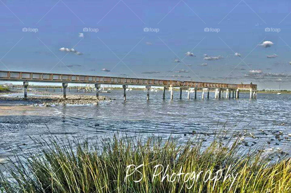 Pier in St Augustine Florida. Long fishing pier in the historic city of st. Augustine Florida