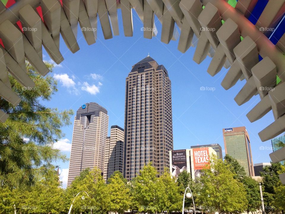 Dallas skyline from the park