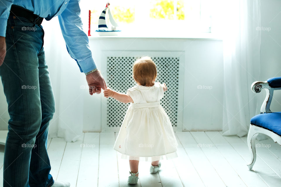 Little girl . Cute little girl with daddy 