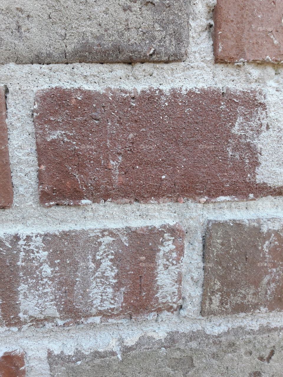 Close up of bricks from an out door stove.