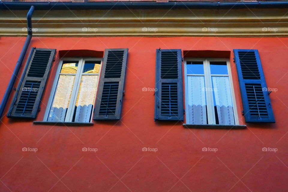 window, colored, facade, wall, outdoor, Rivoli, Italia , street,