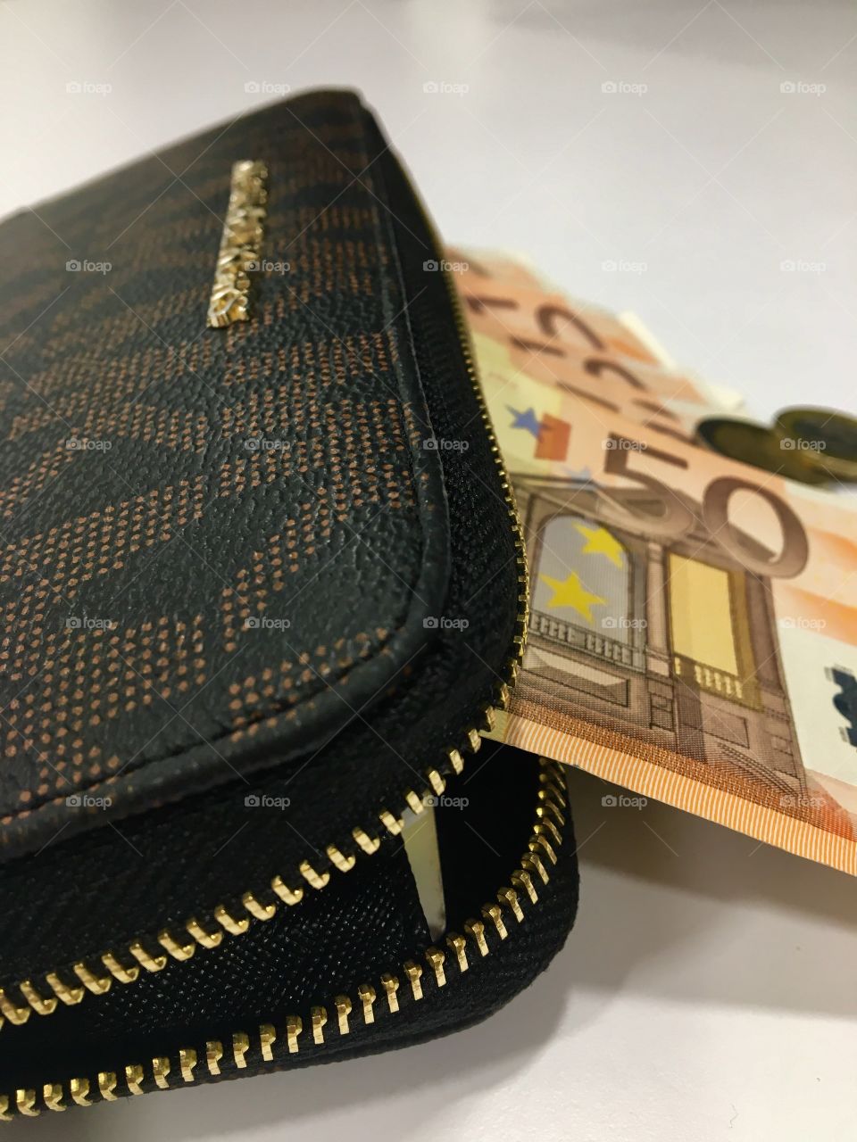 Euros in a wallet 