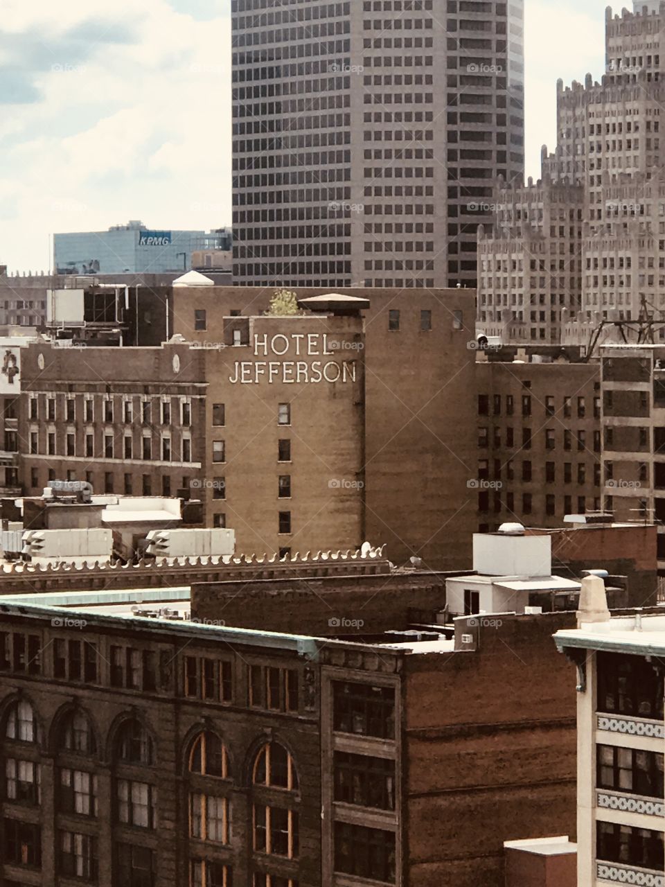 St. Louis has a lot of cool vintage looking hotels like this one spotted from a rooftop 