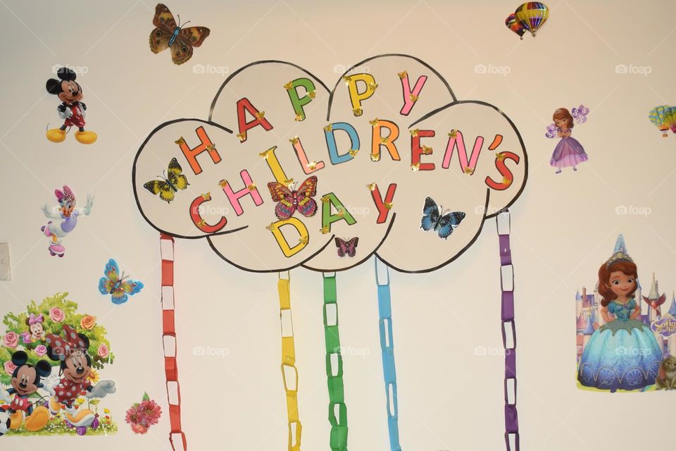 children day wall decoration for kids