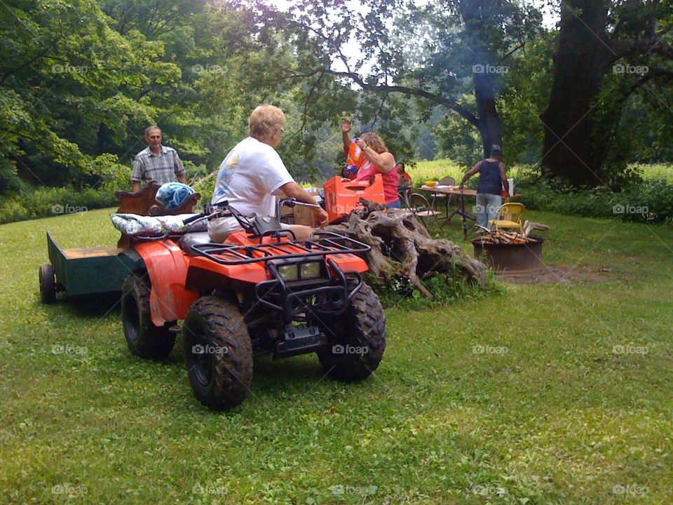 Barbecue with friends . Barbecue at the camp with friends