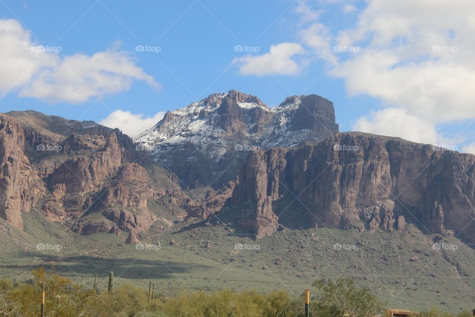 Superstition Mountain in Arizona Desert