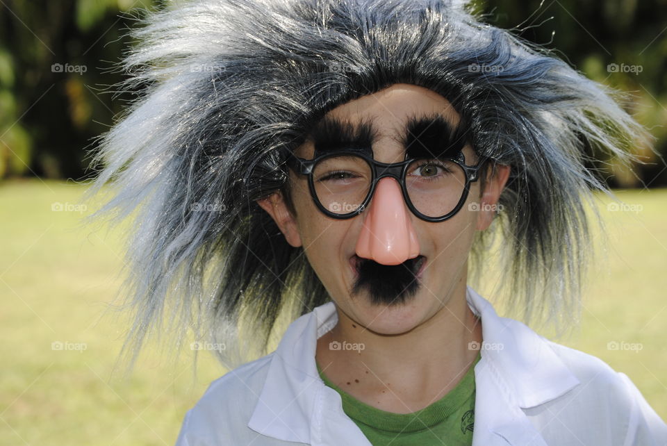 My son dressed as a mad scientist for school project 