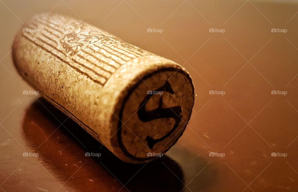 cork from red wine bottle