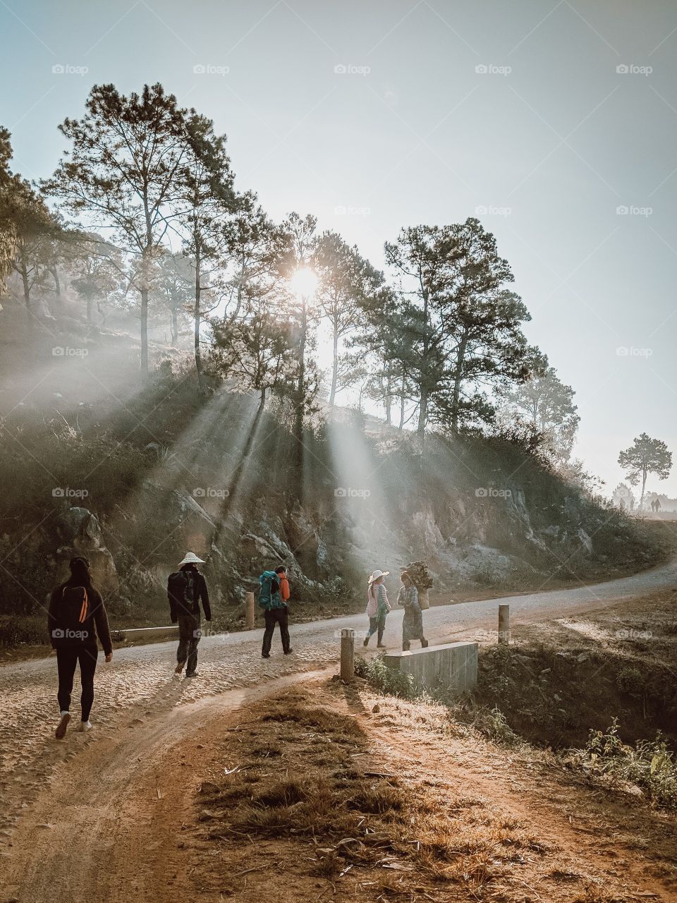 Magical morning light hiking in rural Myanmar