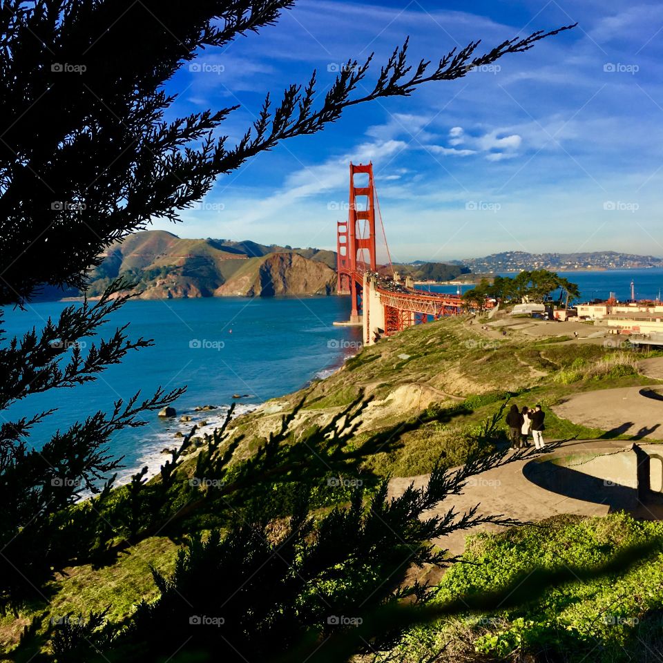 San Francisco Bay with Golden Gate Bridge. 