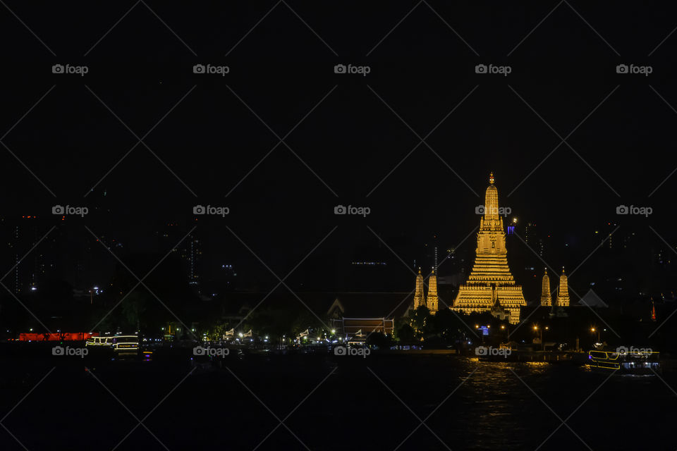 river, city, religion, temple, cityscape, buddhism, bangkok, background, wat, arun