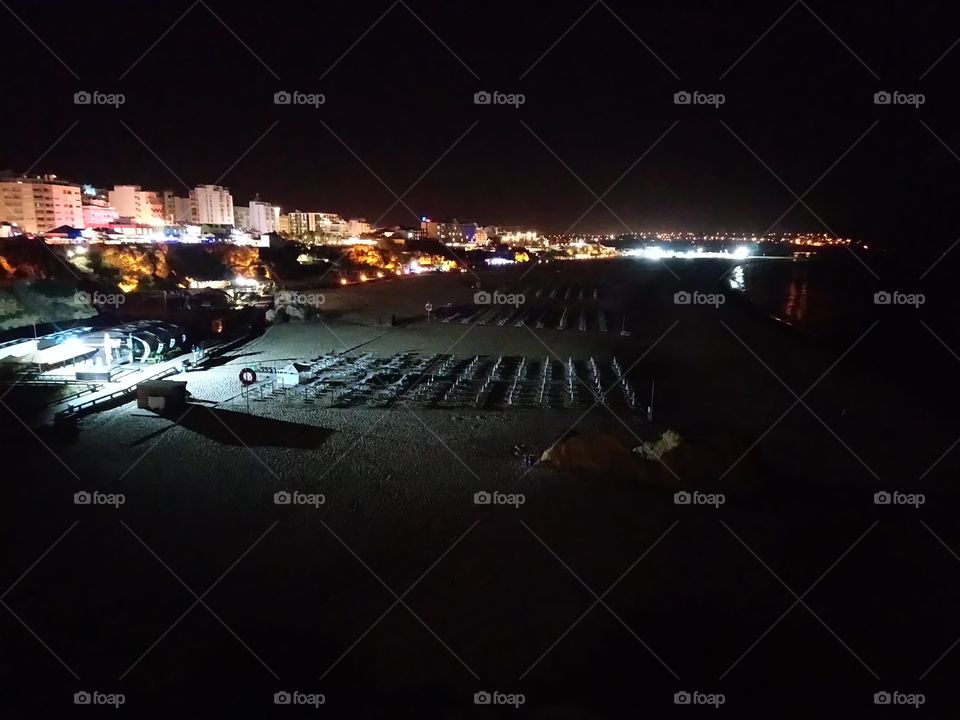 Praia da Rocha by night.
