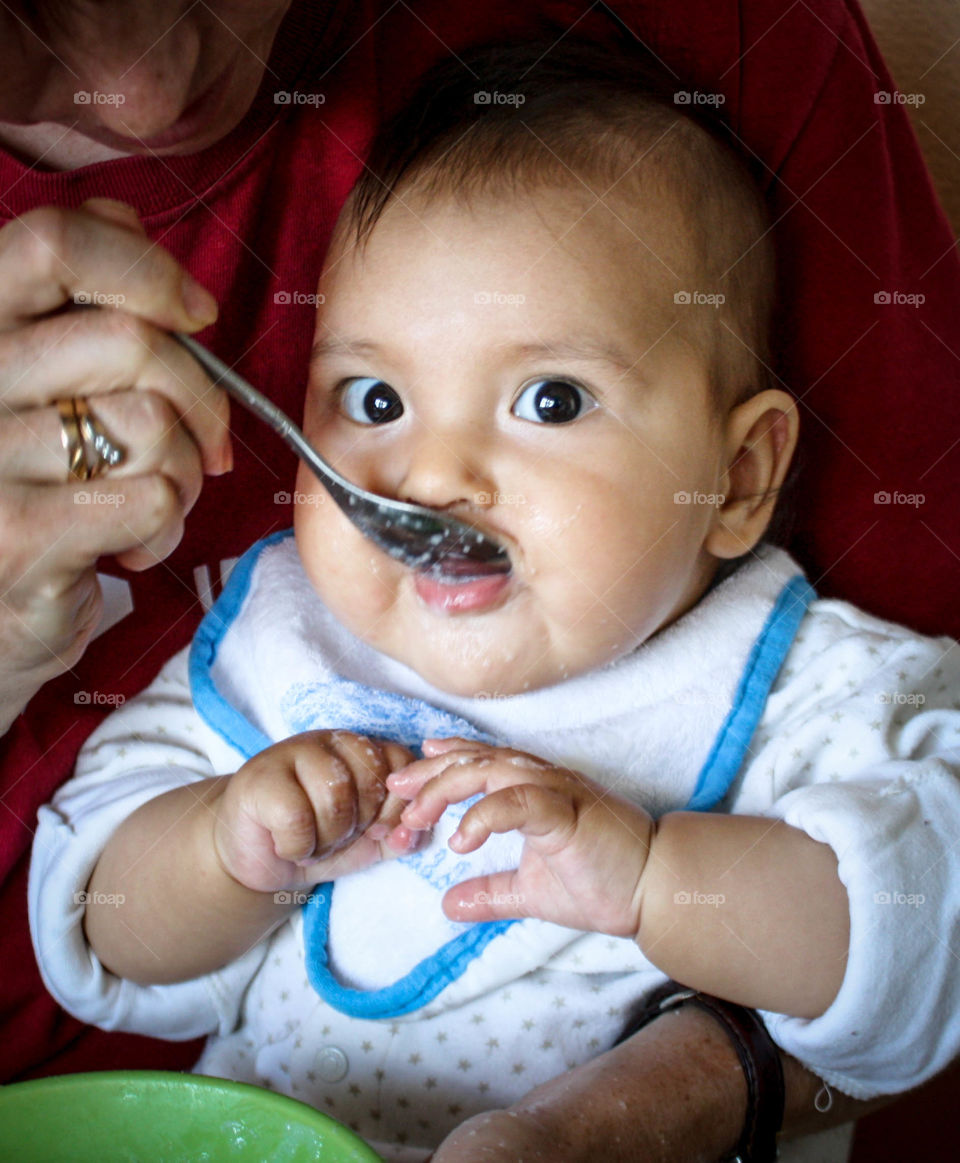 Feeding a baby