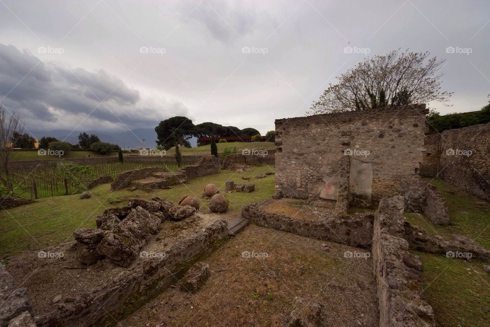 The ancient site of pompaii (pompai) near Naples in Italy 