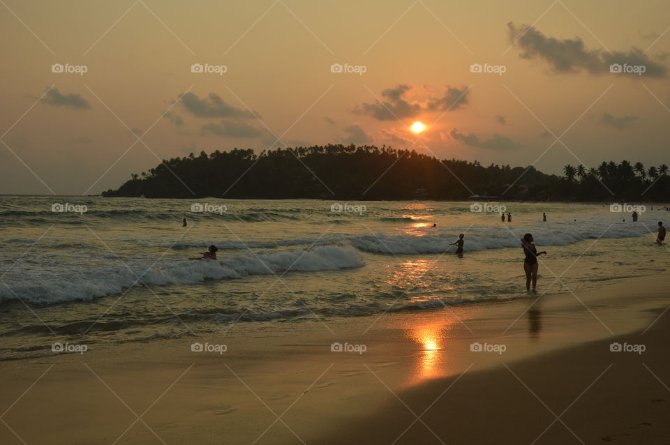 Sunset in Mirissa beach Sri Lanka
