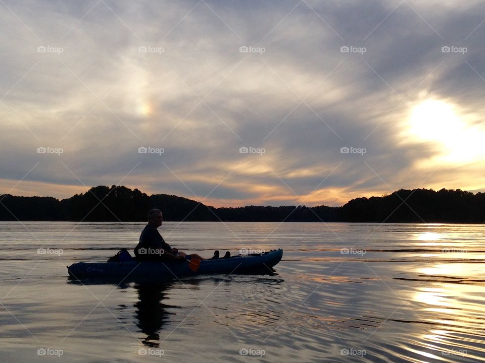 Paddling at dusk