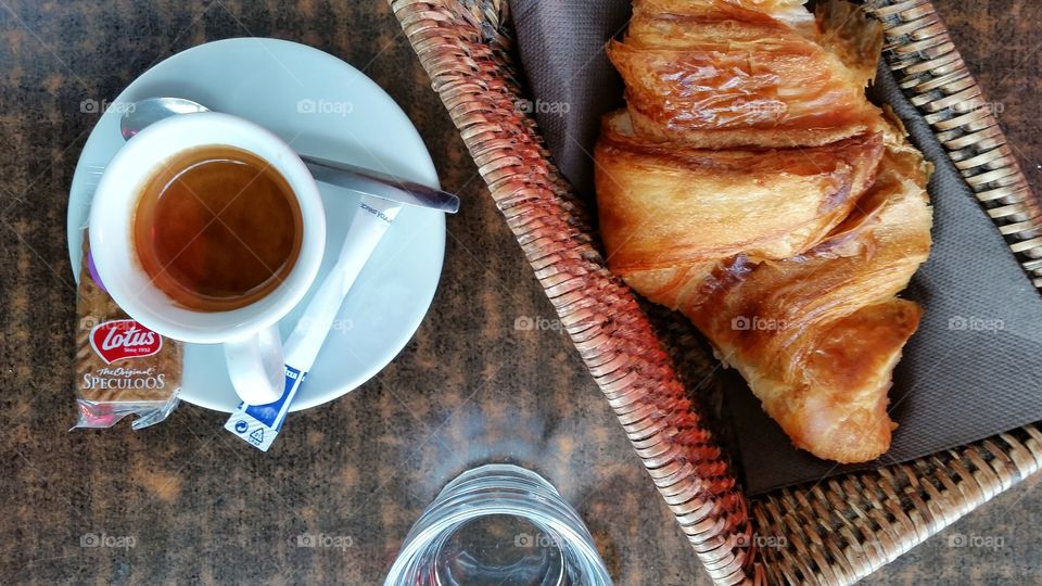 Espresso and croissant