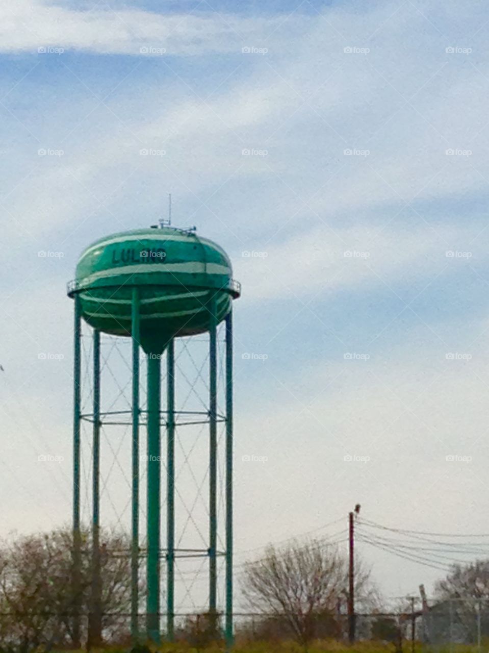 Watermelon water tower in Luling, Texas. 