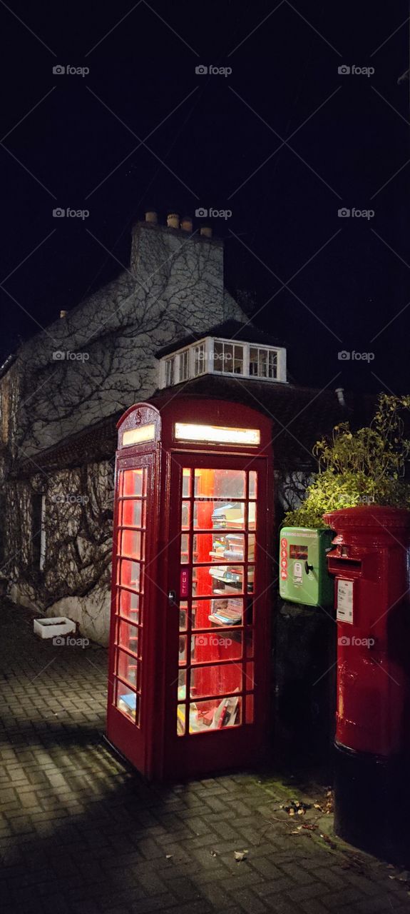 telephone box and post box