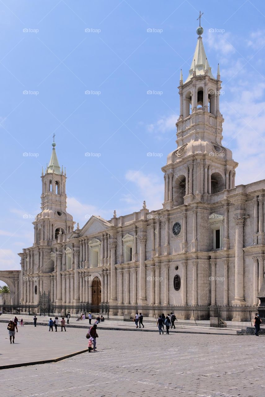 Cathedral of the city of Arequipa. Colonial architecture