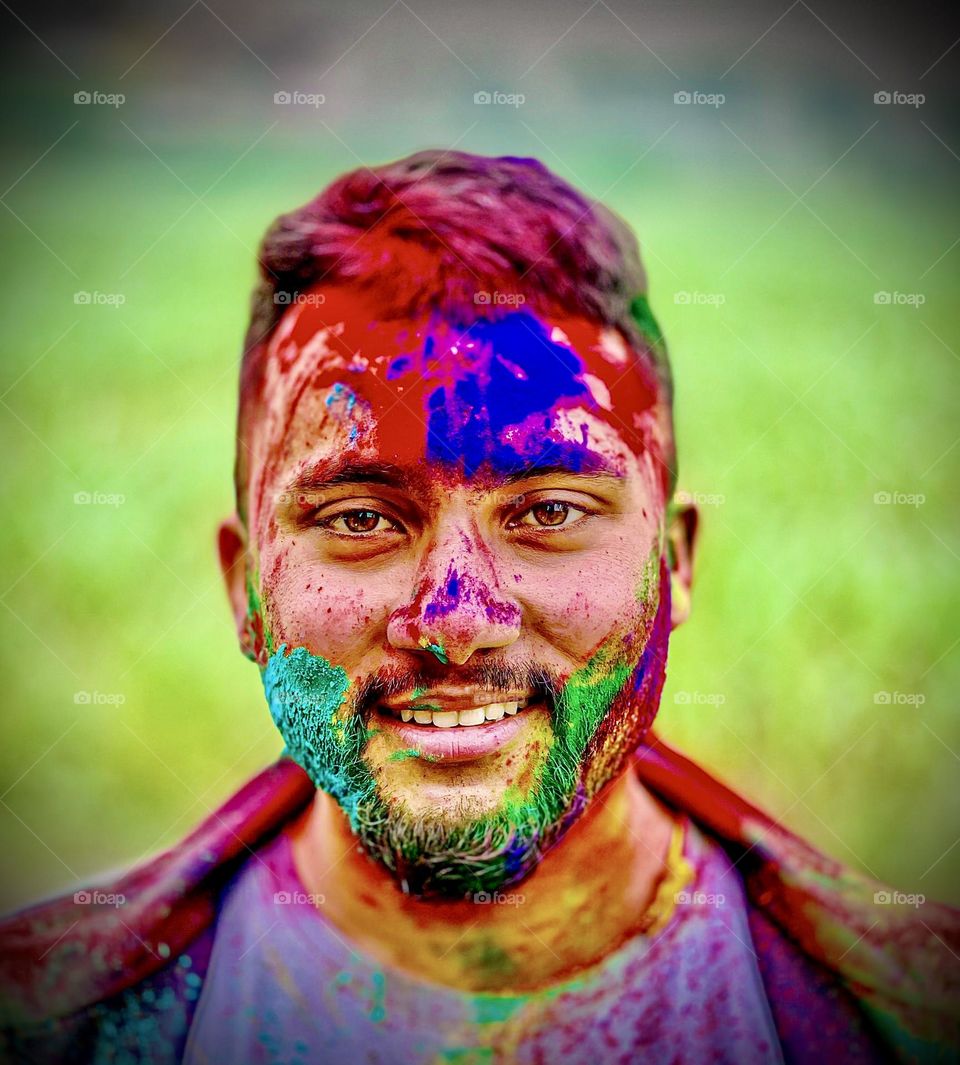 Holi portrait shot