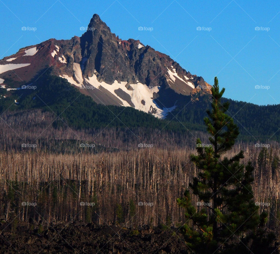 snow sky blue mountain by hddatmyers