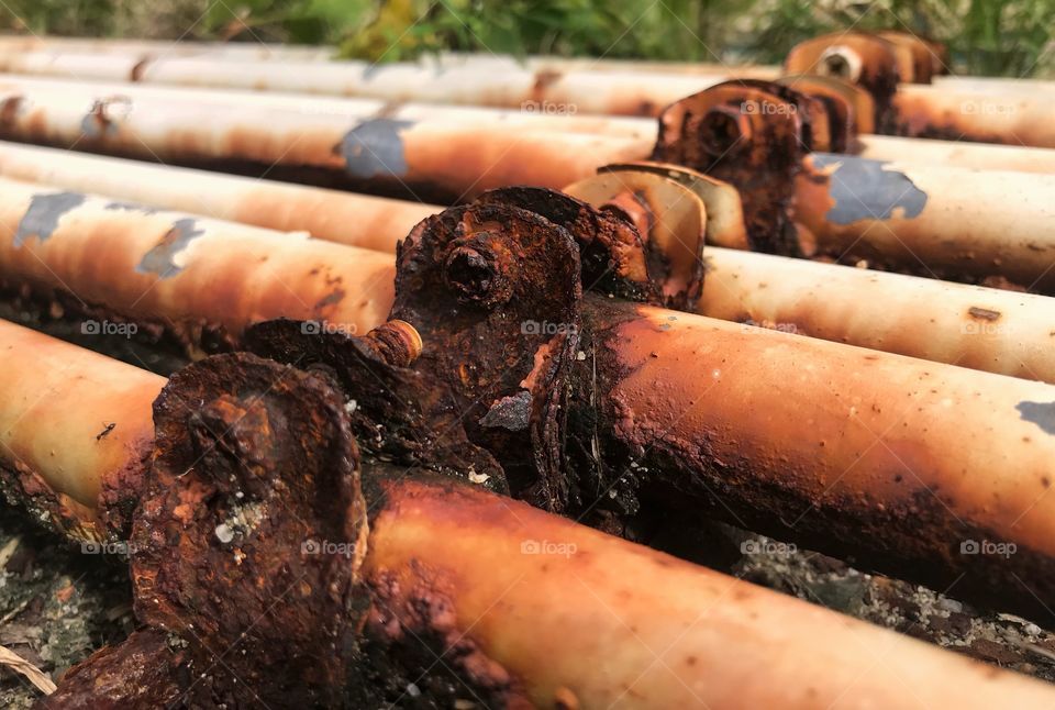 Close up of rust tube.