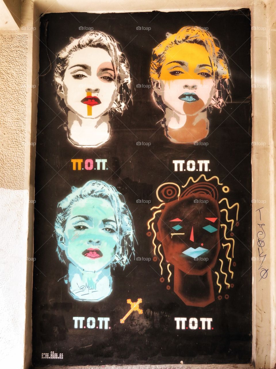 Pop art Street art Athens Greece - Madonna