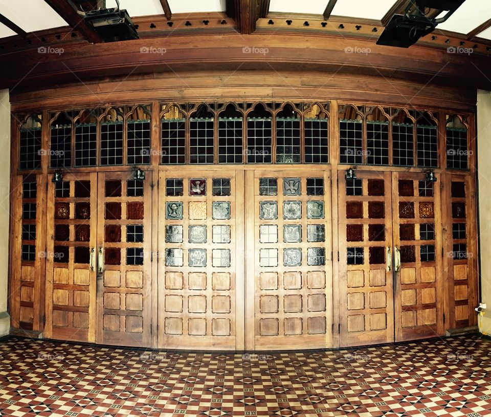 Wooden old Internal church doors