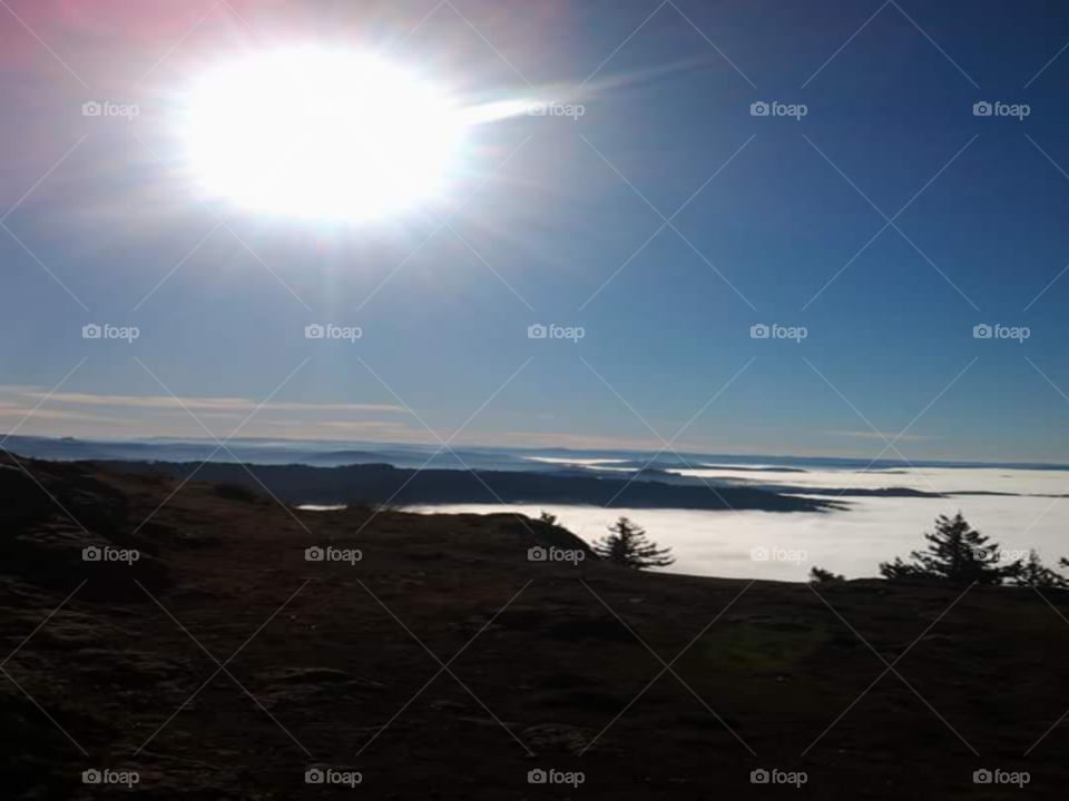 top of the mountains