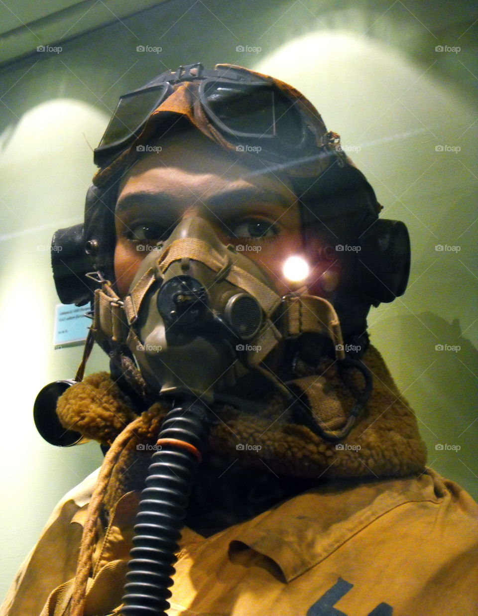 A Second World War pilot manikin in a museum