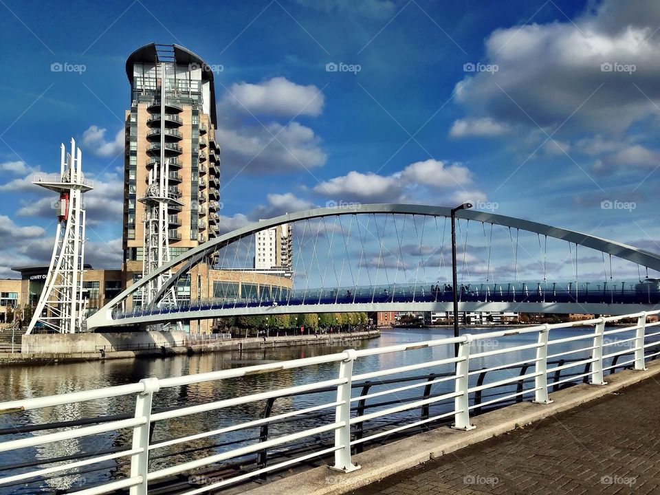Bridge, Buildings and River
