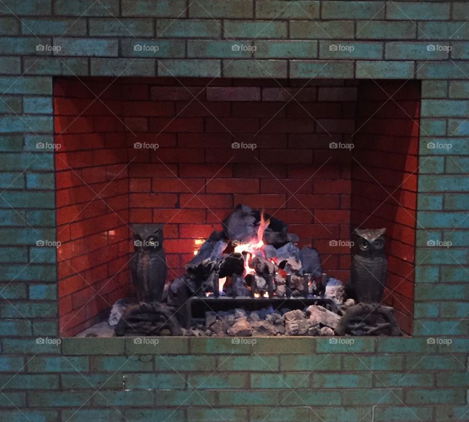 Red fireplace background 