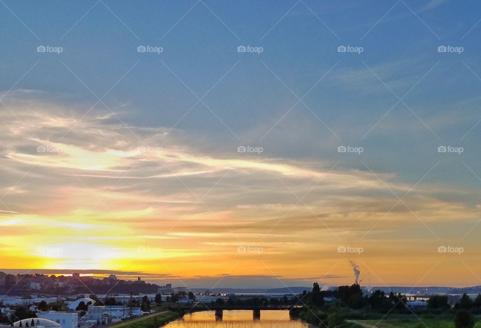 sunset and the bridge