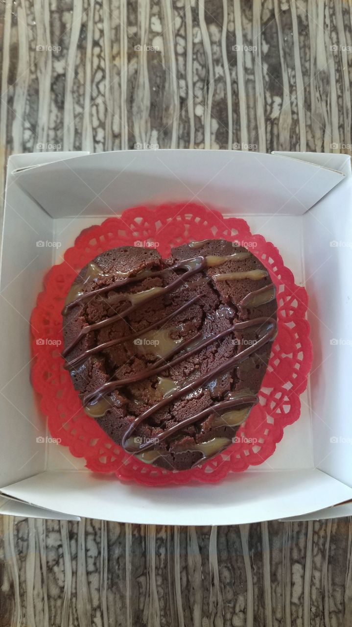 heart brownie