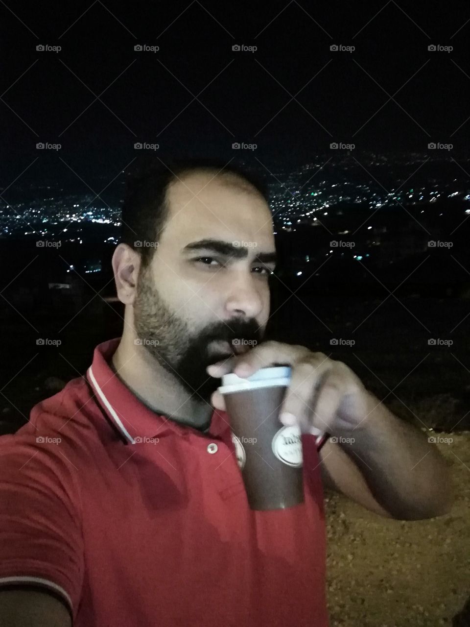 Me, drink coffee, outdoor
