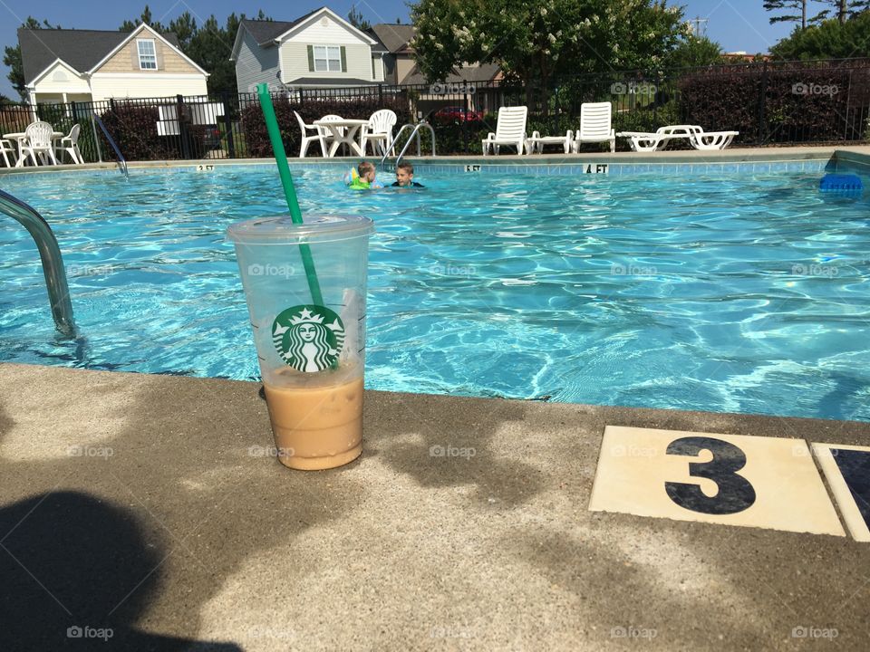 Coffee by the pool 